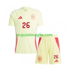 Divisa di Calcio Spagna Pedri 26 Bambino Trasferta Euro 2024